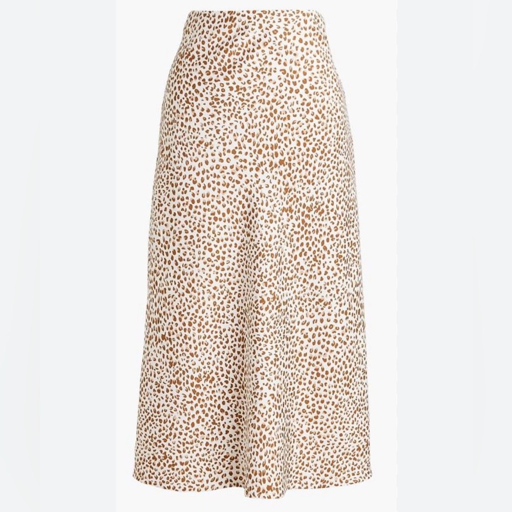 J. Crew Brown and White A-Line Skirt